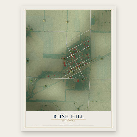Rush Hill, Missouri map print, the full design