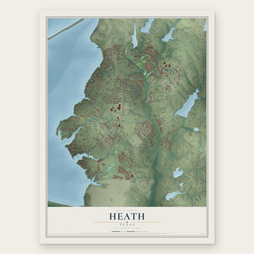 Heath, Texas map print, the full design