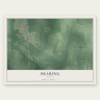 Dearing, Kansas map print, the full design