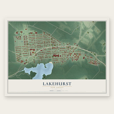 Lakehurst, New Jersey map print, the full design