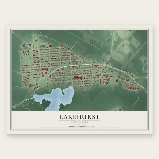 Lakehurst, New Jersey map print, the full design