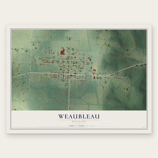 Weaubleau, Missouri map print, the full design