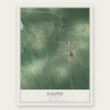 Saline, Louisiana map print, the full design