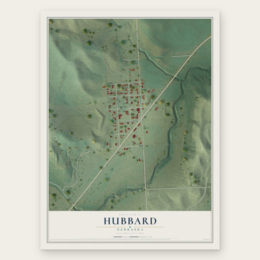Hubbard, Nebraska map print, the full design