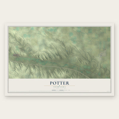 Potter, Nebraska map print, the full design