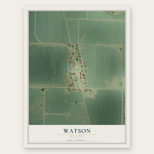 Watson, Missouri map print, the full design