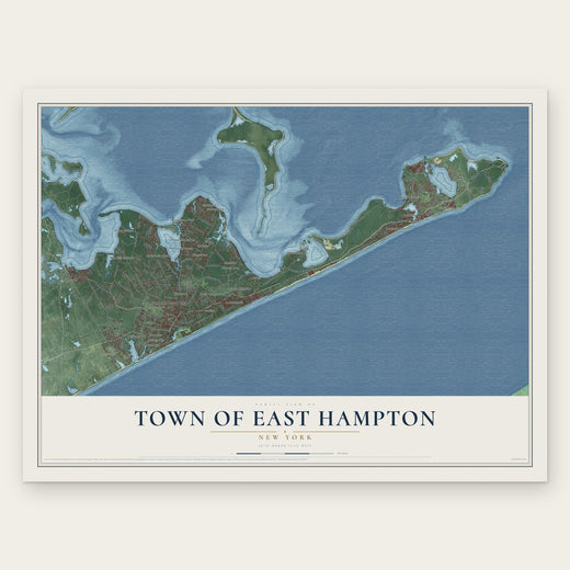 Town of East Hampton, New York map print, the full design