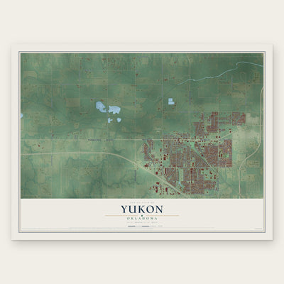 Yukon, Oklahoma map print, the full design
