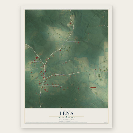 Lena, Mississippi map print, the full design