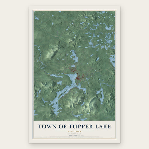 Town of Tupper Lake, New York map print, the full design