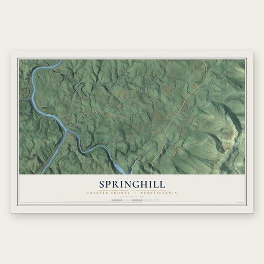 Springhill, Fayette County, Pennsylvania map print, the full design