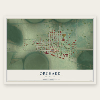 Orchard, Nebraska map print, the full design