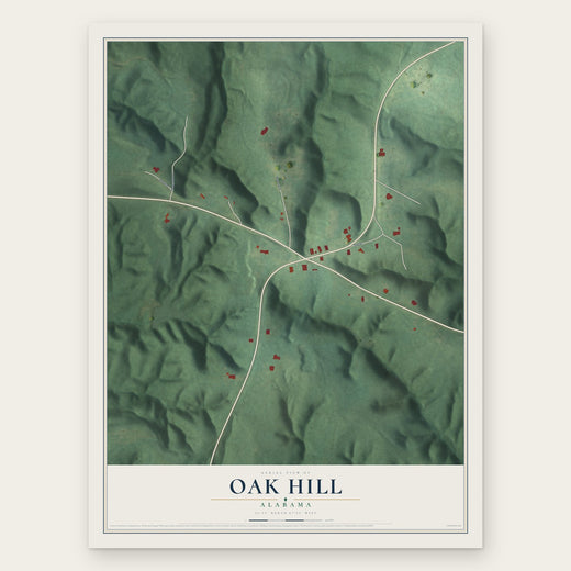 Oak Hill, Alabama map print, the full design