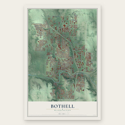 Bothell, Washington map print, the full design