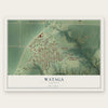 Wataga, Illinois map print, the full design