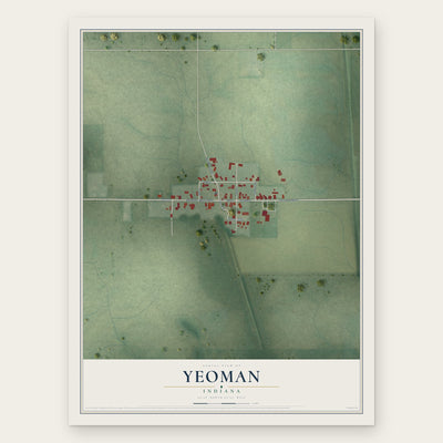 Yeoman, Indiana map print, the full design