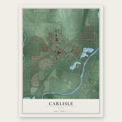 Carlisle, Ohio map print, the full design
