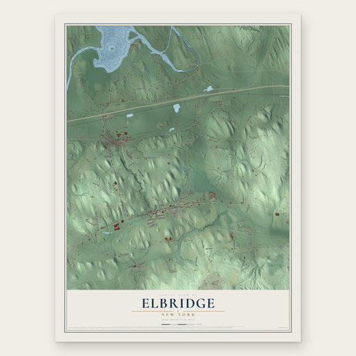 Elbridge, New York map print, the full design