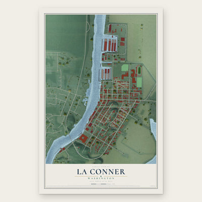 La Conner, Washington map print, the full design
