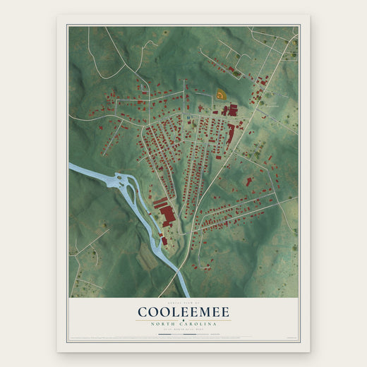 Cooleemee, North Carolina map print, the full design