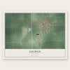 Gilman, Illinois map print, the full design