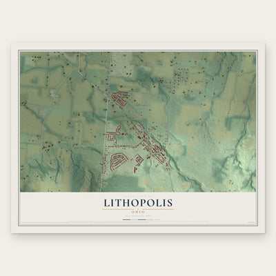 Lithopolis, Ohio map print, the full design