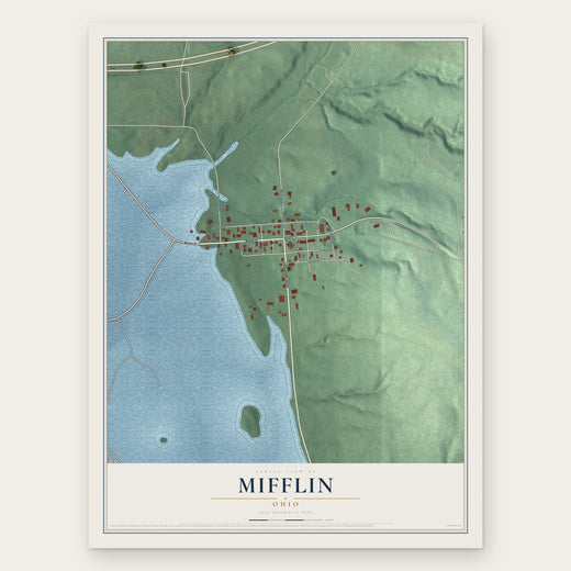Mifflin, Ohio map print, the full design