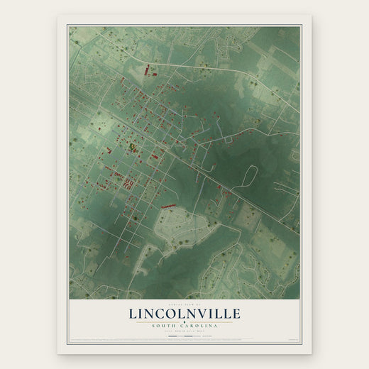 Lincolnville, South Carolina map print, the full design