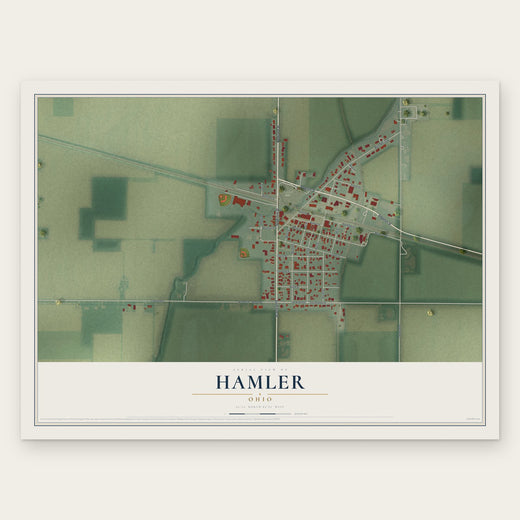 Hamler, Ohio map print, the full design
