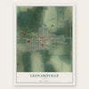 Leonardville, Kansas map print, the full design