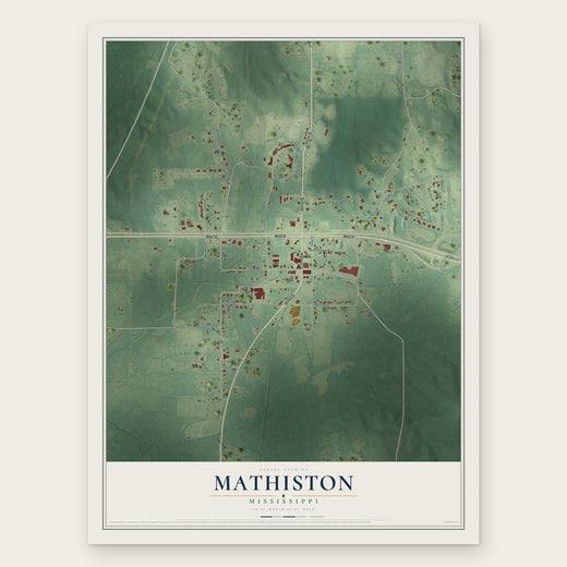 Mathiston, Mississippi map print, the full design
