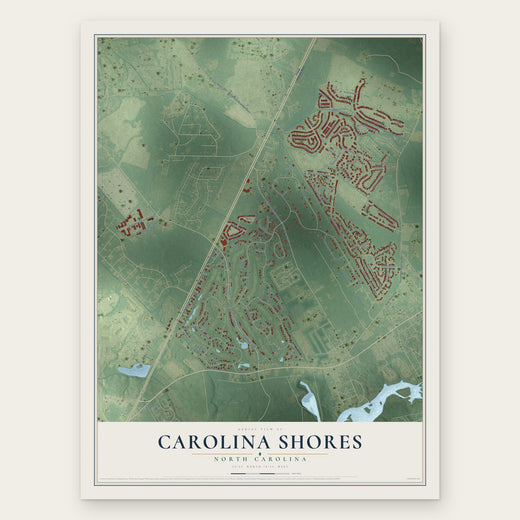 Carolina Shores, North Carolina map print, the full design