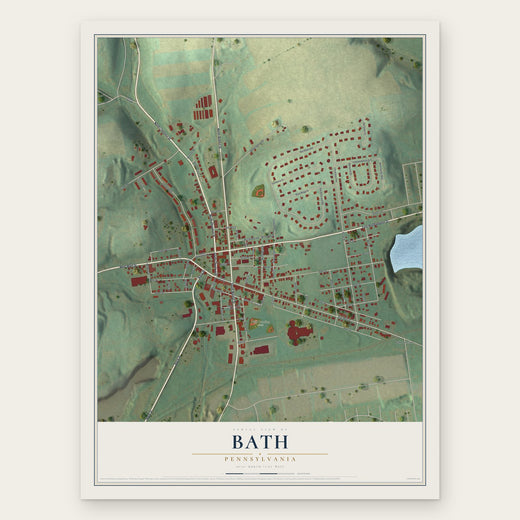 Bath, Pennsylvania map print, the full design