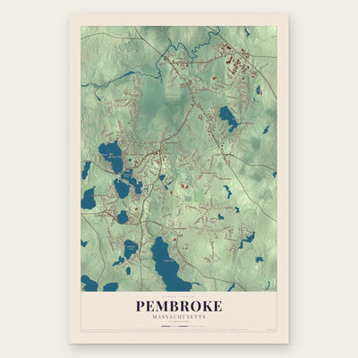 Pembroke, Massachusetts map print, the full design