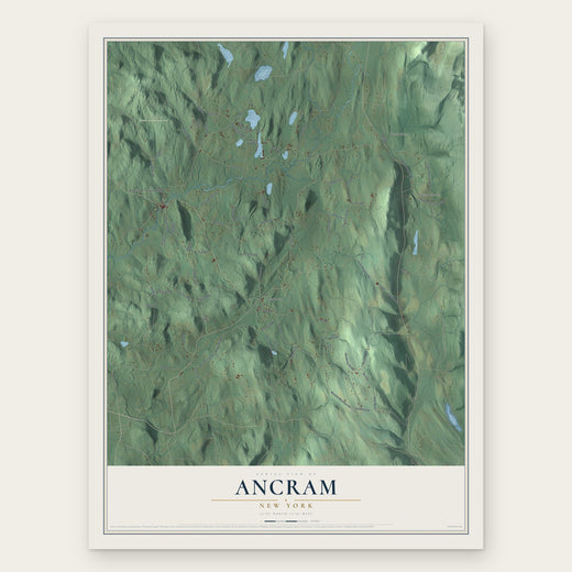 Ancram, New York map print, the full design