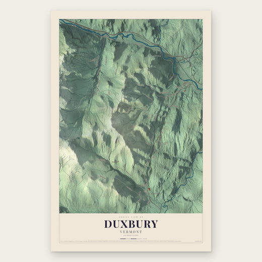 Duxbury, Vermont map print, the full design