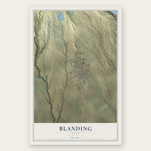 Blanding, Utah map print, the full design