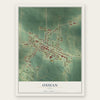 Ossian, Iowa map print, the full design