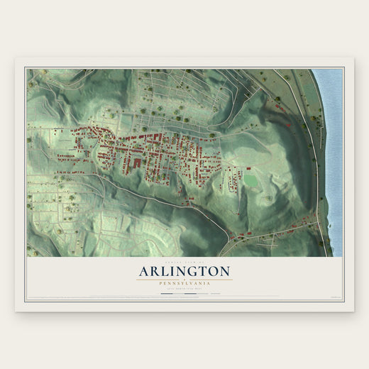 Arlington, Pennsylvania map print, the full design