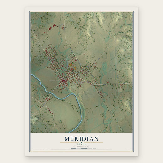Meridian, Texas map print, the full design