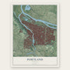 Portland, Oregon map print, the full design