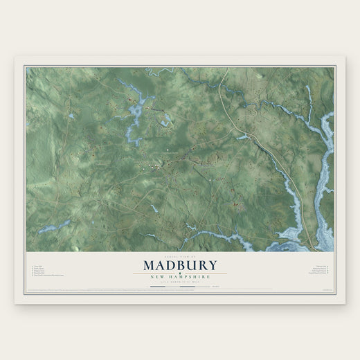 Madbury, New Hampshire map print, the full design