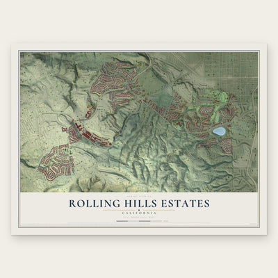Rolling Hills Estates, California map print, the full design