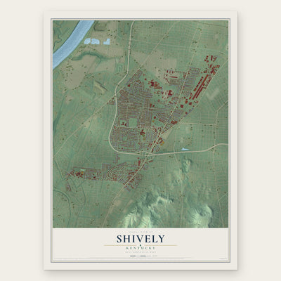 Shively, Kentucky map print, the full design