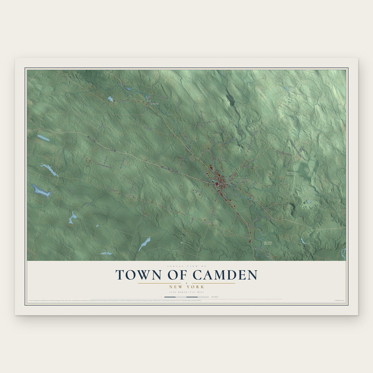 Town of Camden, New York map print, the full design