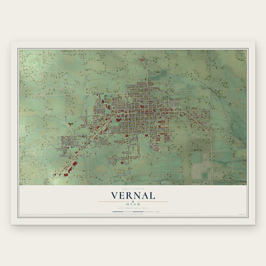 Vernal, Utah map print, the full design