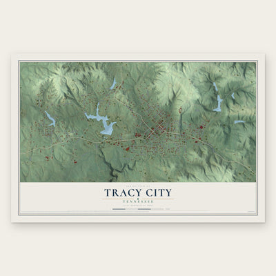 Tracy City, Tennessee map print, the full design