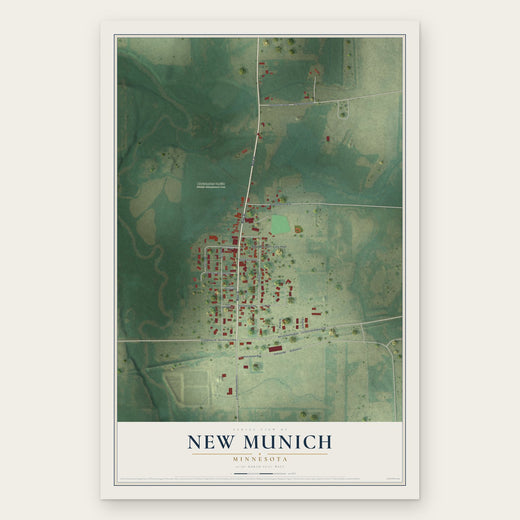 New Munich, Minnesota map print, the full design