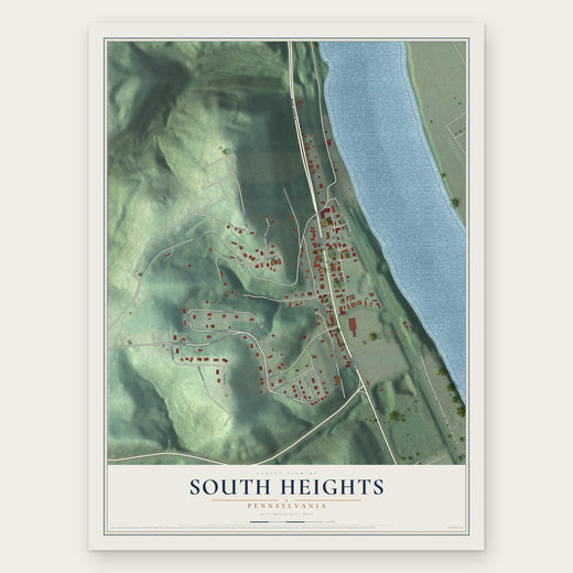 South Heights, Pennsylvania map print, the full design