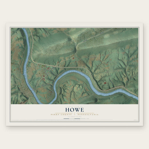 Howe, Perry County, Pennsylvania map print, the full design